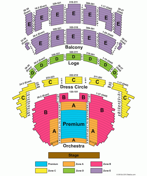 Cadillac Palace Theatre Seating Chart