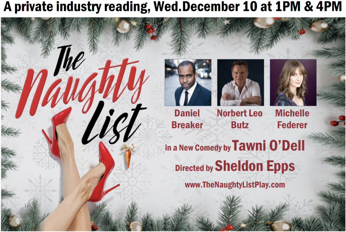 Image of Private industry readings of THE NAUGHTY LIST by Tawni O'Dell set for Dec 10 article