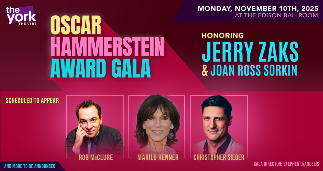 York Theatre's 33rd Annual Oscar Hammerstein Award Gala Set for 11/10